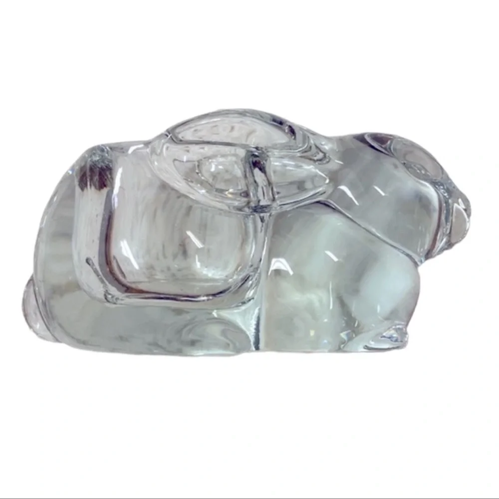 NWT Vintage Indiana‎ Glass Company | Crystal Bunny Rabbit Votive Candle Holder